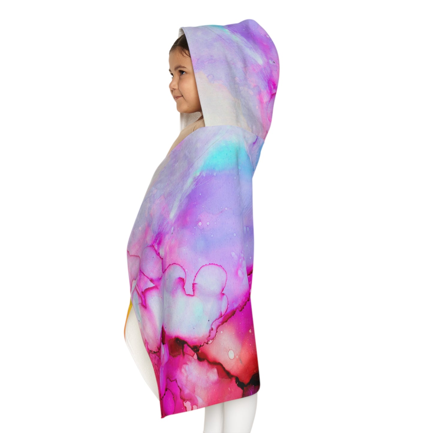 Vibrant Youth Hooded Towel - Fun Beach Day, Bath Time, Swim Cover-Up, Birthday Gift, Colorful Art Design