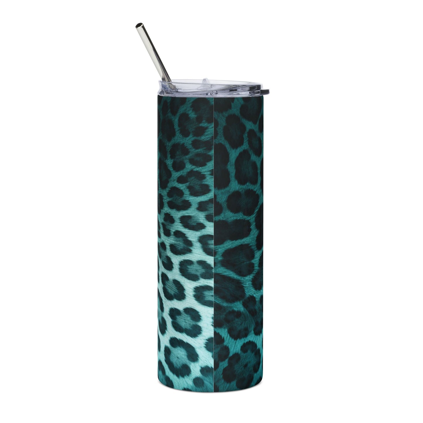 20oz Teal Leopard Stainless Steel Tumbler