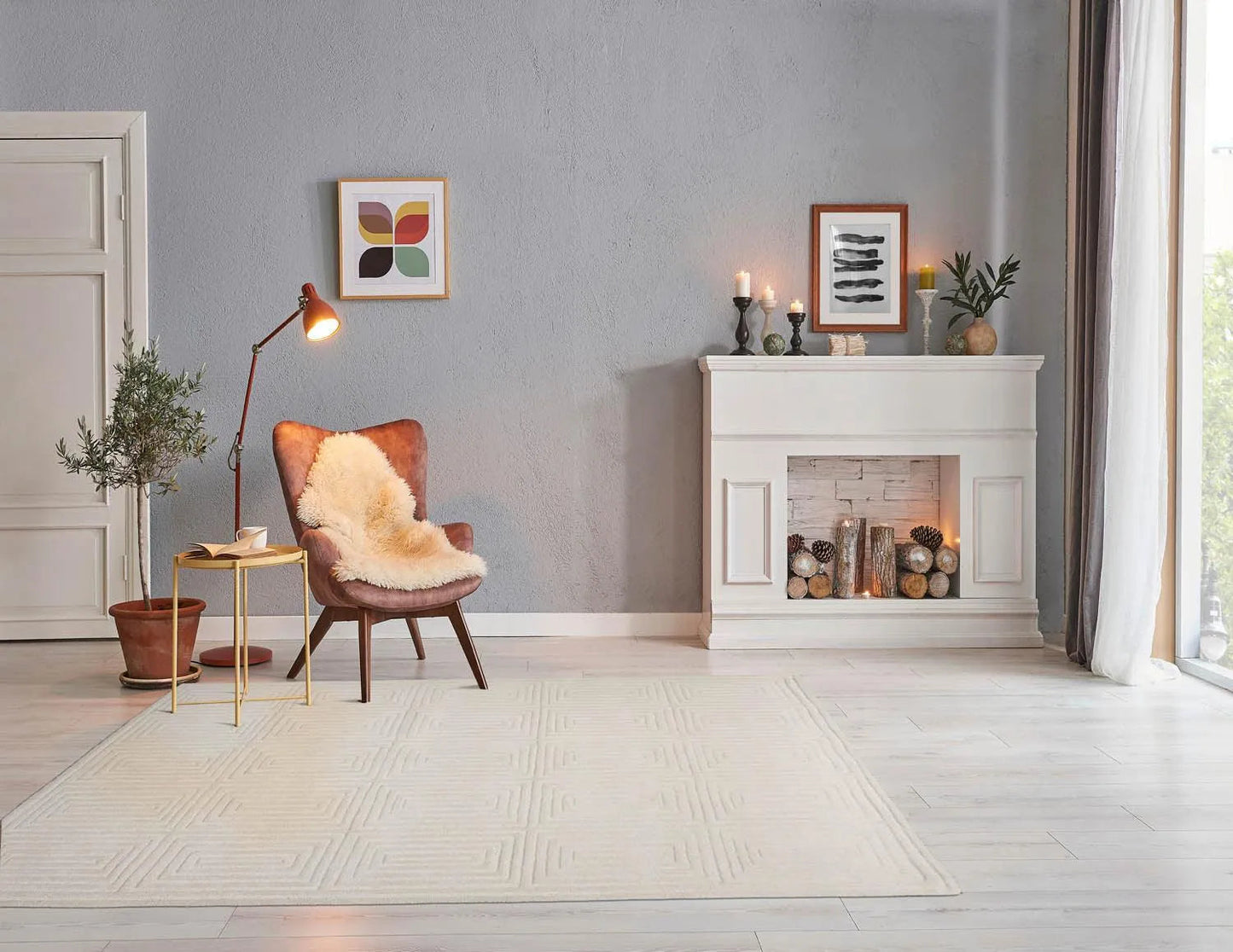 5' x8'Hand Tufted Hand Made 100% Wool Designer Modern & Contemporary  Oriental Area Rug Tone On Tone,Gray Color-0