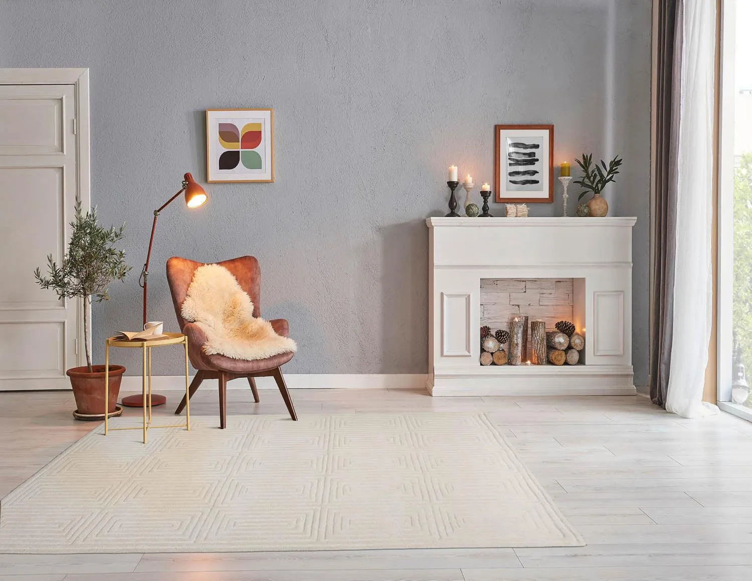 5' x8'Hand Tufted Hand Made 100% Wool Designer Modern & Contemporary  Oriental Area Rug Tone On Tone,Gray Color-0