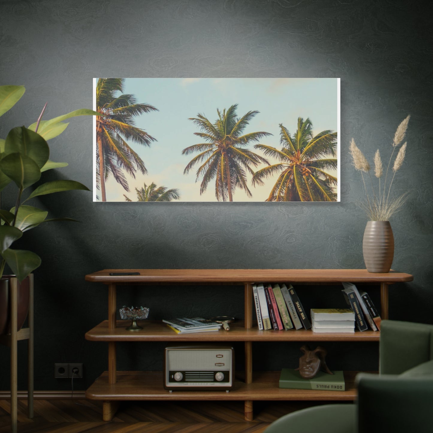 Tropical Palm Tree Canvas Print, City of Angeles Tropical Wall Art, Los Angeles Beach Decor, California Nature Photography, Home Decoration, Gift for Beach Lovers