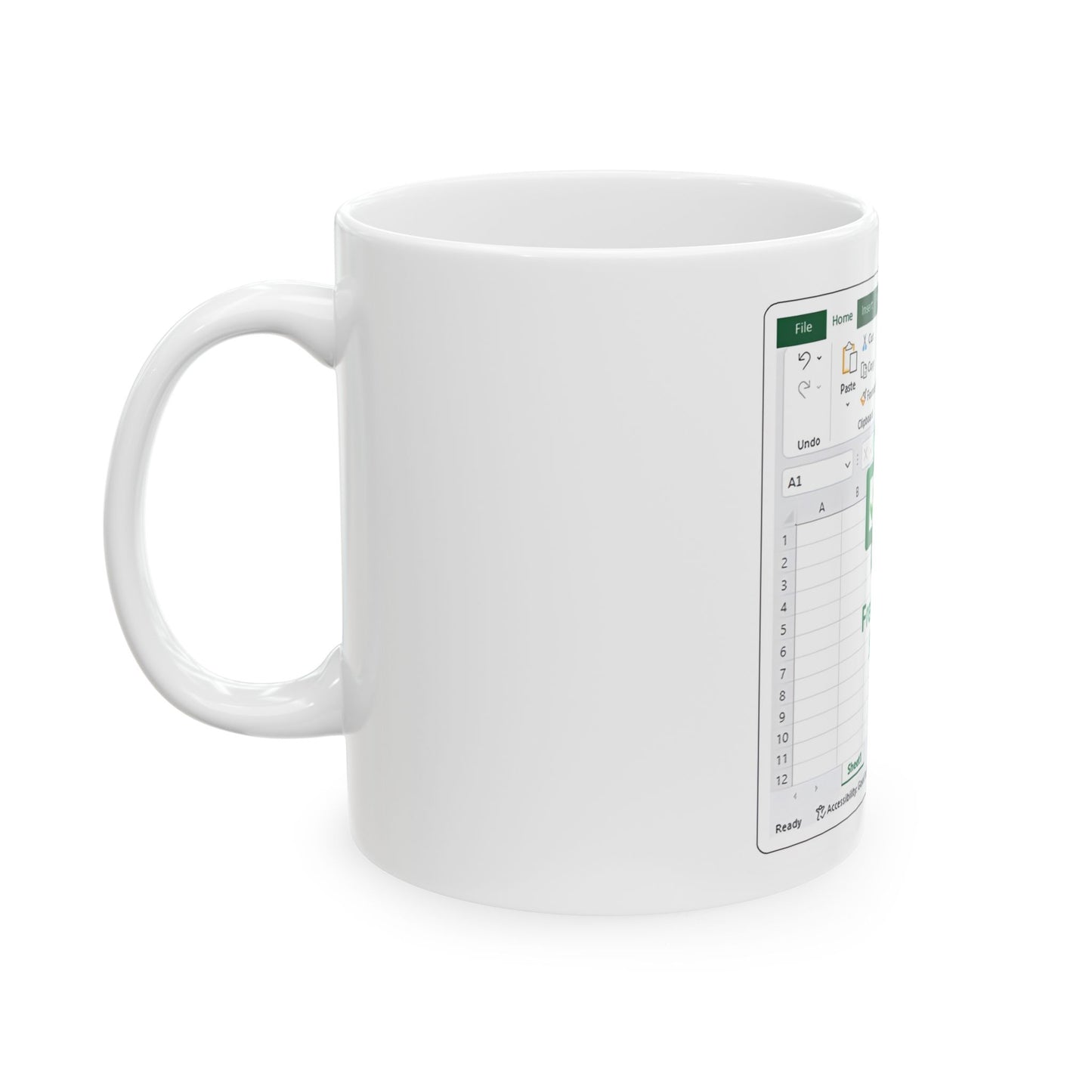 Freak in the Sheets - Spreadsheet Ceramic Mug - Ideal for Office, Gift for Tech Lovers, Coffee Lover's Accessory, Birthday, Teacher's Gift