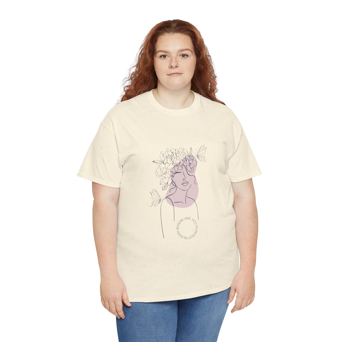 Bloom Where You Are Planted Chic Inspirational Quote Tee, Inspirational Cotton T-Shirt, Casual Graphic Tee, Vintage Style Unisex Shirt, Gift for Her