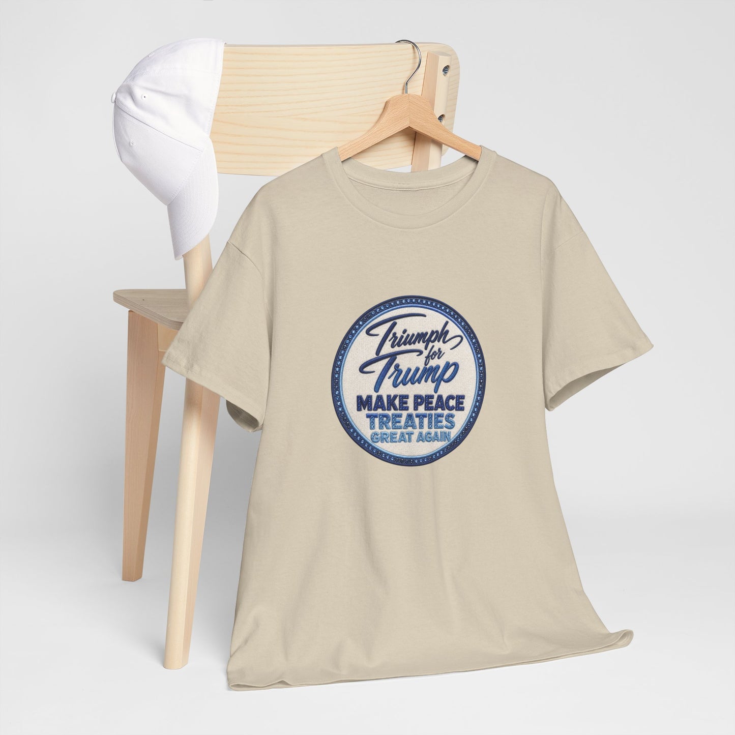 "Make Peace Treaties Great Again" Embroidery Badge Pattern T-Shirt - MADE TO ORDER ✨ CUSTOMIZABLE WITHIN REASON