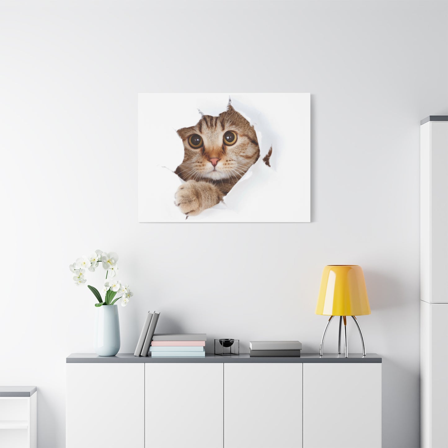 Whimsical Cat Canvas Art, Playful Decor for Cat Lovers, Home Wall Art, Pet-Themed Gift, Cute Cat Wall Art, Cat Lover's Decoration