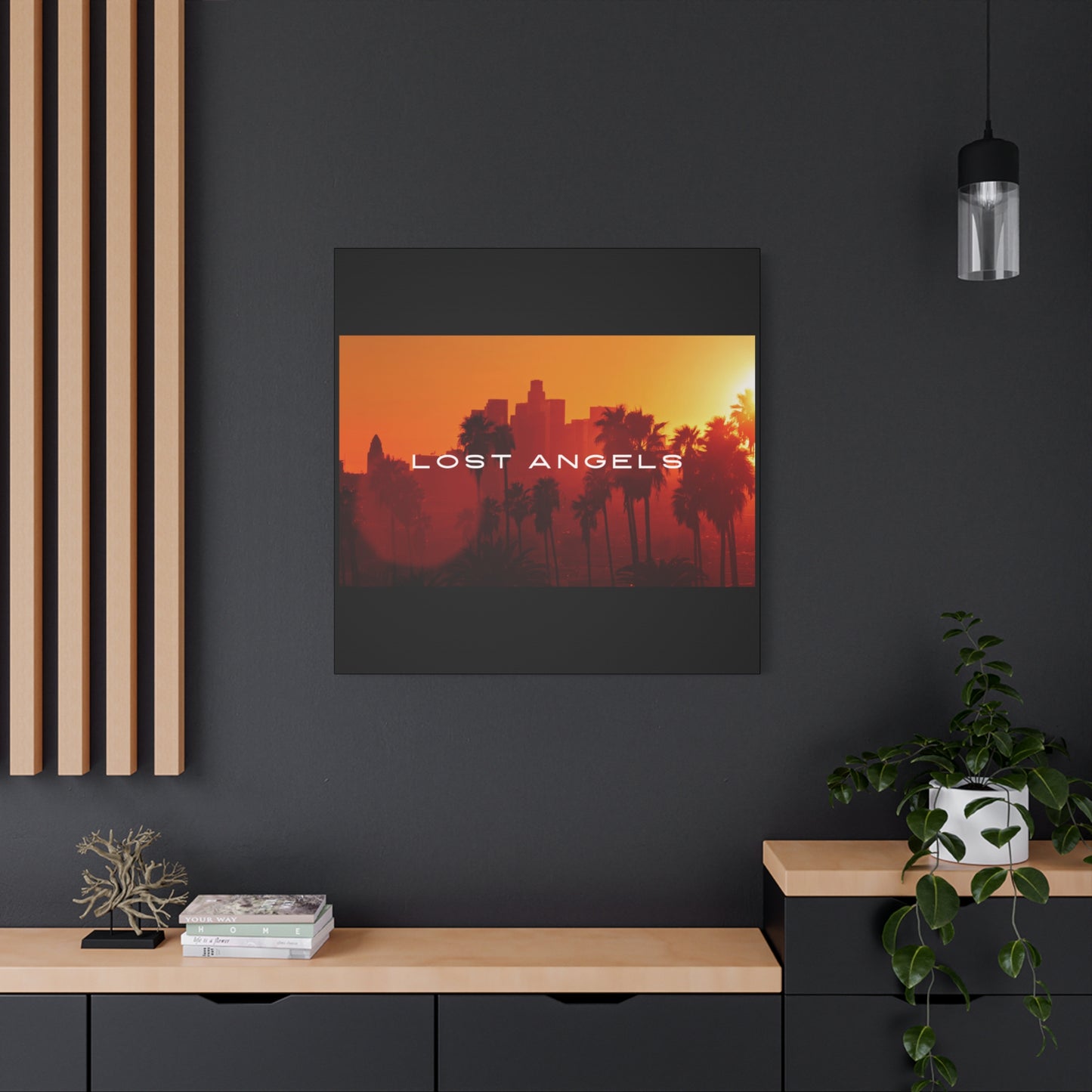 Lost Angels Wall Art Canvas | Sunset Cityscape Print, Home Decor, Gift for Art Lovers, Modern Living Room, California Vibe