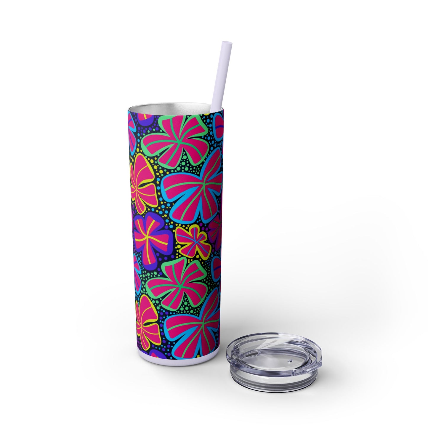 Vibrant Floral Skinny Tumbler, 20oz | Reusable Drink Cup for Home, Office, Road Trips | Fun Gift for Spring, Summer, Birthdays, Garden [...]