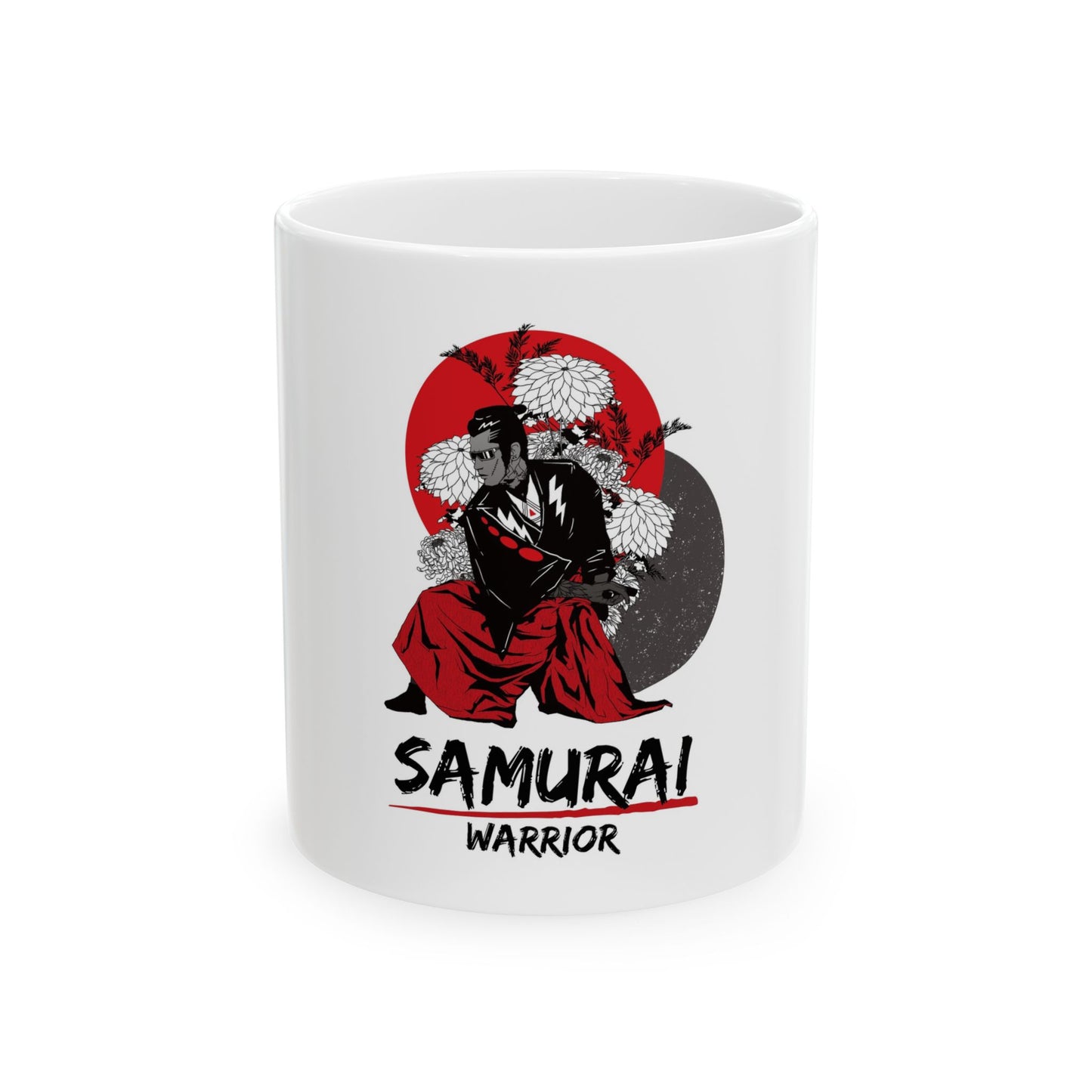Cool Samurai Warrior Ceramic Mug, 11oz/15oz Coffee Cup, Japanese Art Drinkware, Unique Gift for Warriors, Anime Lovers, Birthday Present