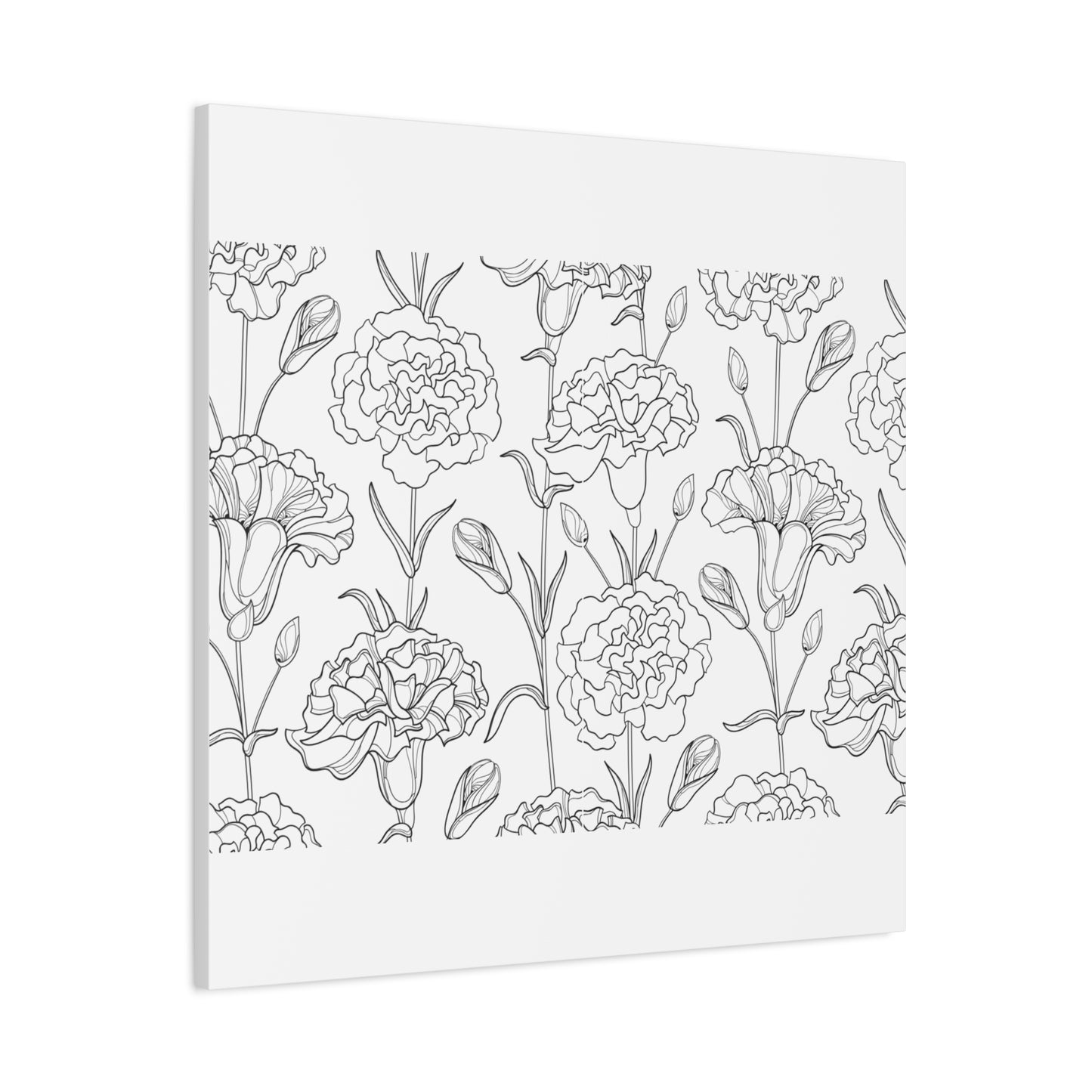 Floral Canvas Art, Stretched Wall Decor, Home Gift, Botanical Print, Modern Design, Matte Finish