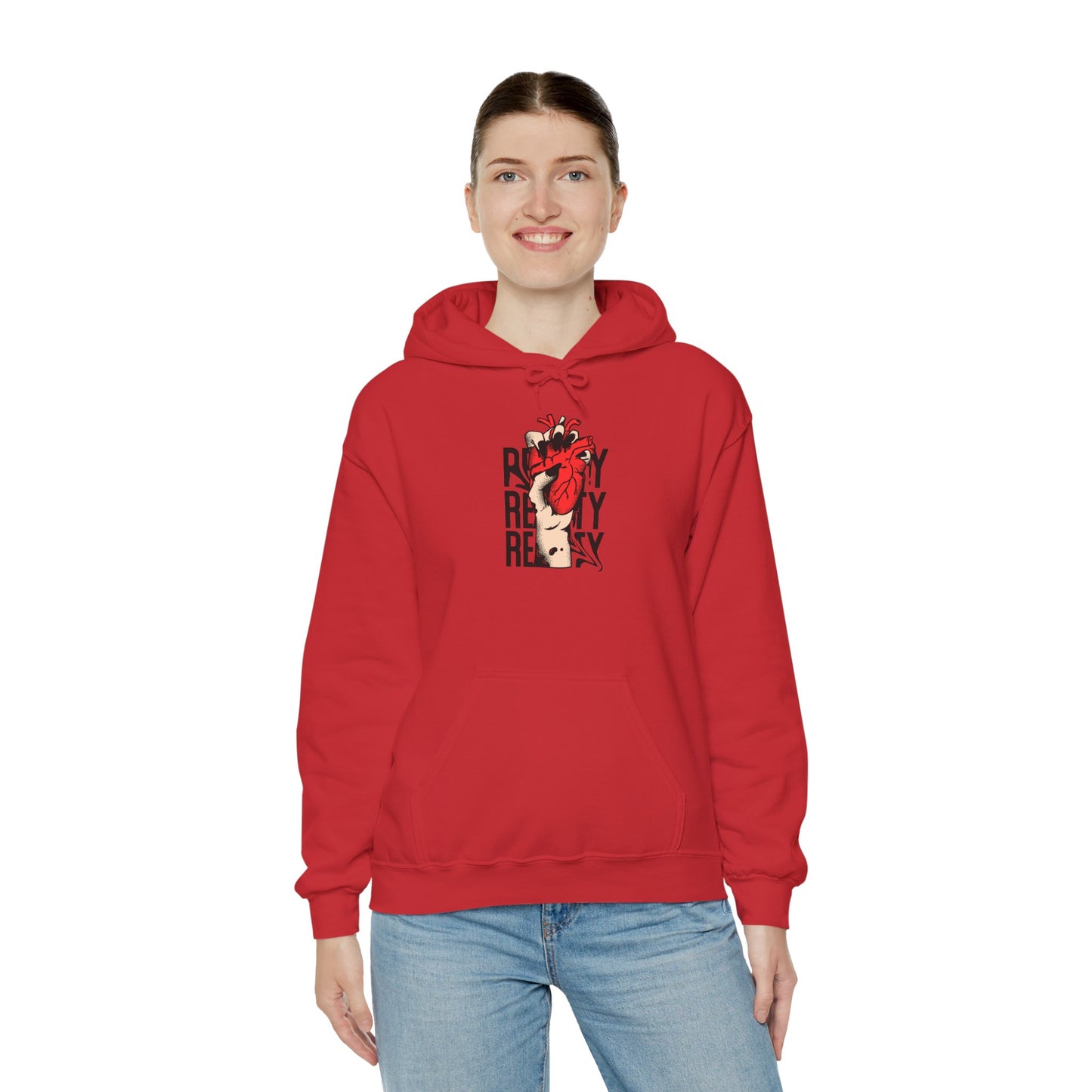 Reality-Themed Unisex Heavy Blend Hoodie for Daily Inspiration, Motivational Sweatshirt, Cozy Gift for Friends, Statement Apparel, [...]