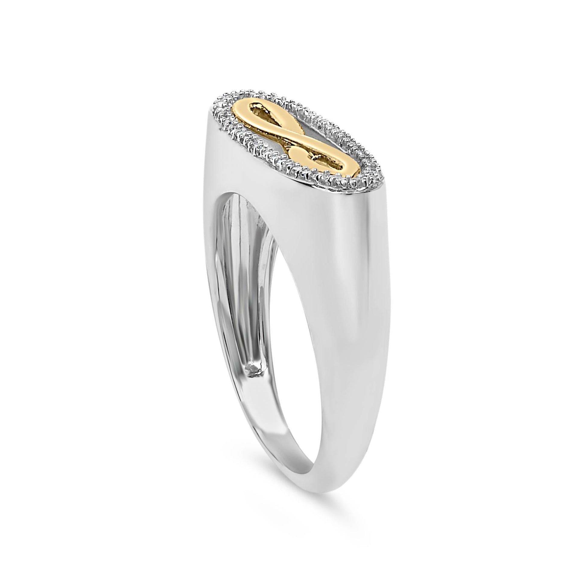 14K Yellow Gold Plated Sterling Silver Diamond Accent Infinity Ring-4