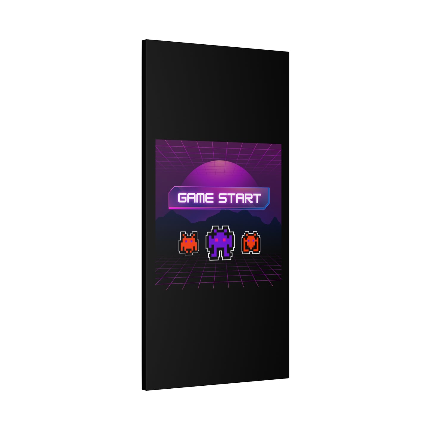 Retro Game Start Canvas Art Print | 80s Gaming Wall Decor, Gamer Gift, Pixel Art, Nostalgic Artwork, Home Decor
