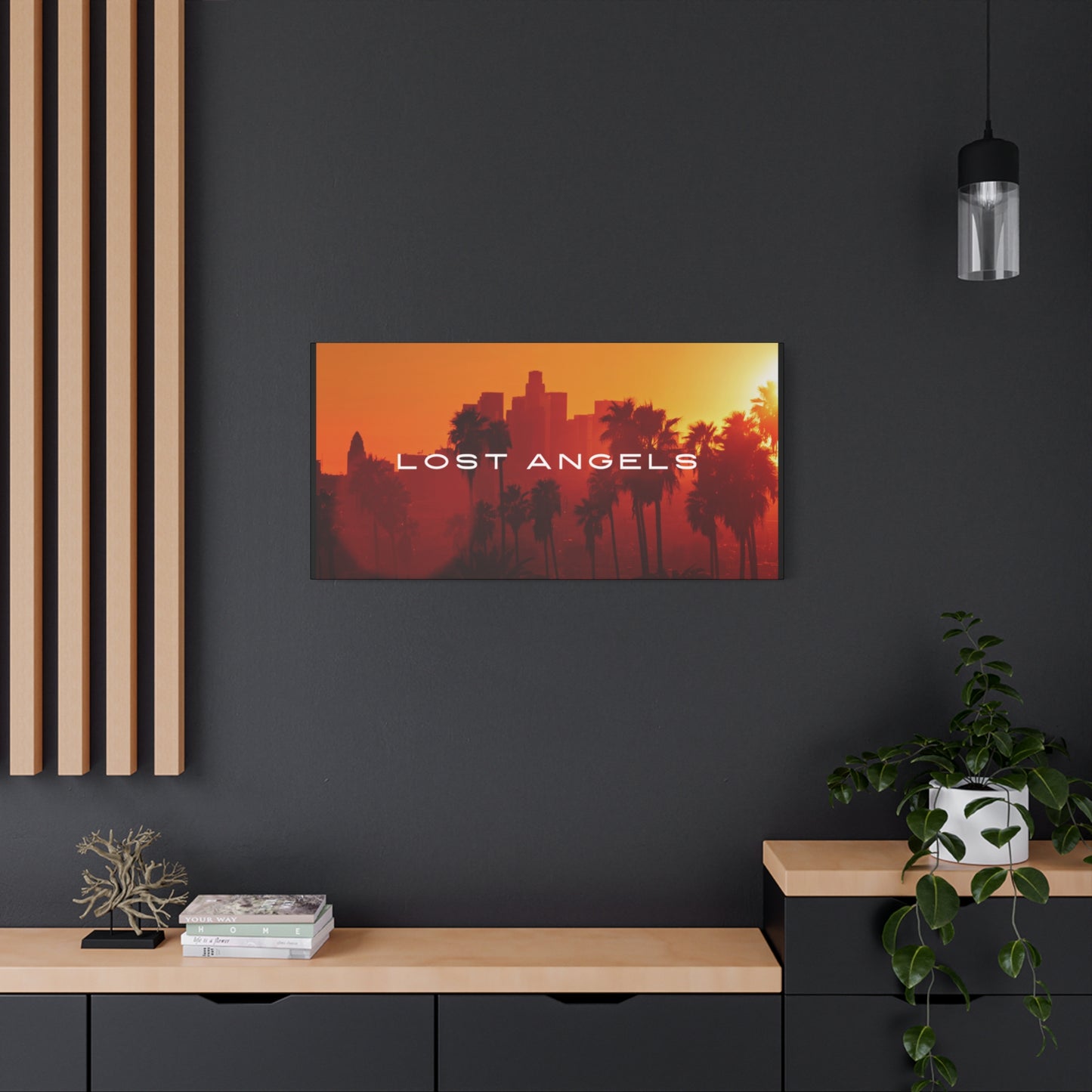 Lost Angels Wall Art Canvas | Sunset Cityscape Print, Home Decor, Gift for Art Lovers, Modern Living Room, California Vibe