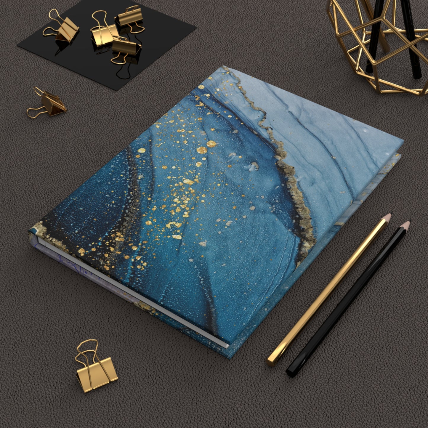 Elegant Blue Marble Hardcover Journal for Personal Reflection, Travel Diary, Gift for Writers, Journaling, Art