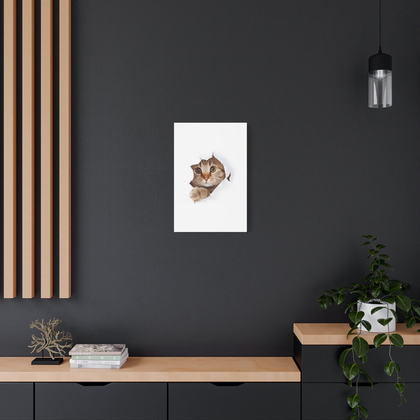 Whimsical Cat Canvas Art, Playful Decor for Cat Lovers, Home Wall Art, Pet-Themed Gift, Cute Cat Wall Art, Cat Lover's Decoration