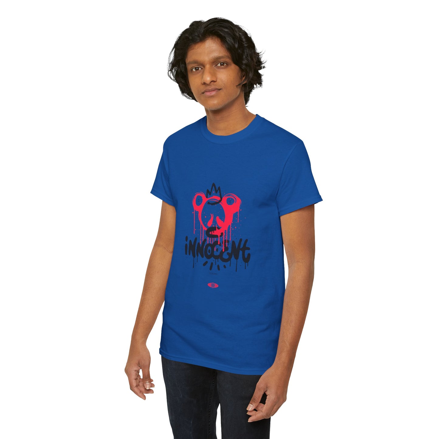 Edgy Graphic Tee: 'Innocent' Design, Urban Fashion, Streetwear, Unisex Cotton T-Shirt, Music Festivals, Casual Wear