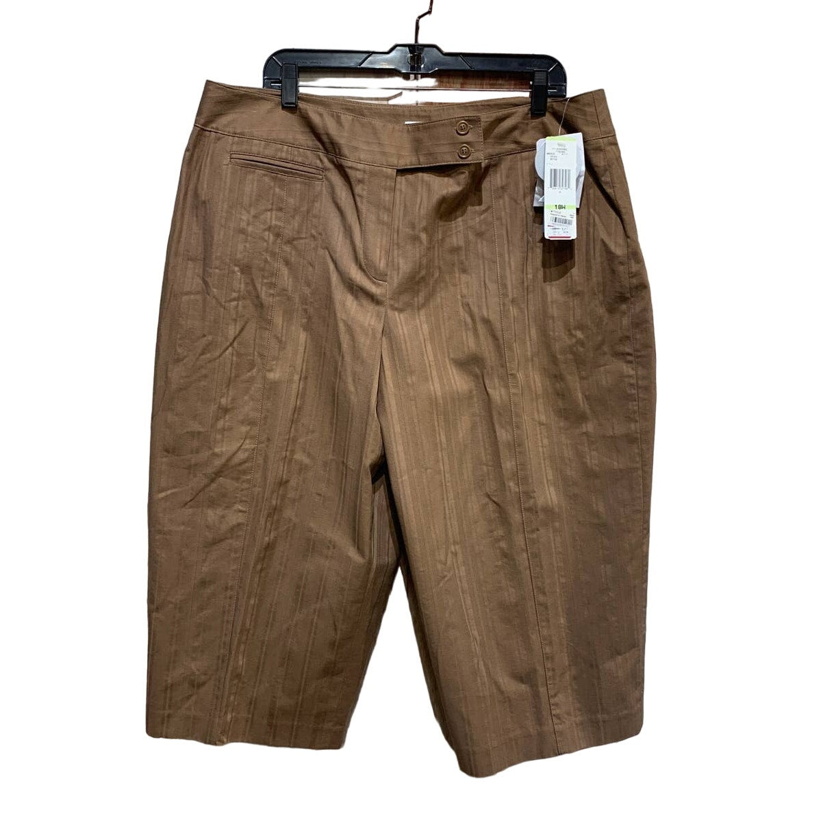 New Nine West Woman 18W Stretch Cotton Tuscany Bronze Brown Cropped Pants
