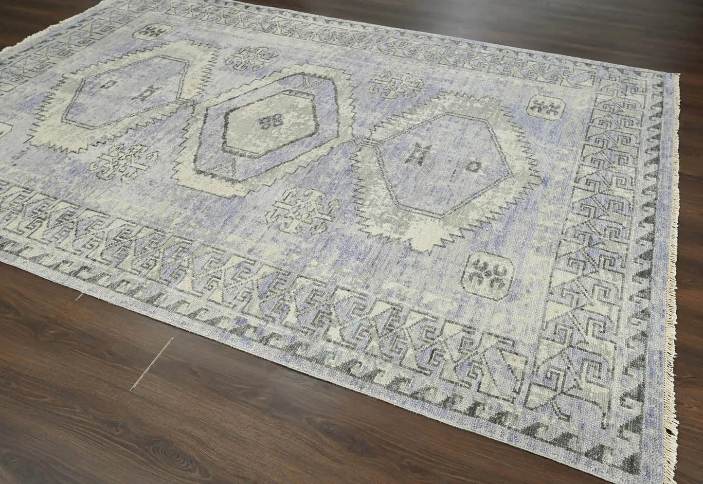 Multi Size Gray, Lavender Hand Knotted 100% Wool Turkish Oushak Traditional Oriental Area Rug-3