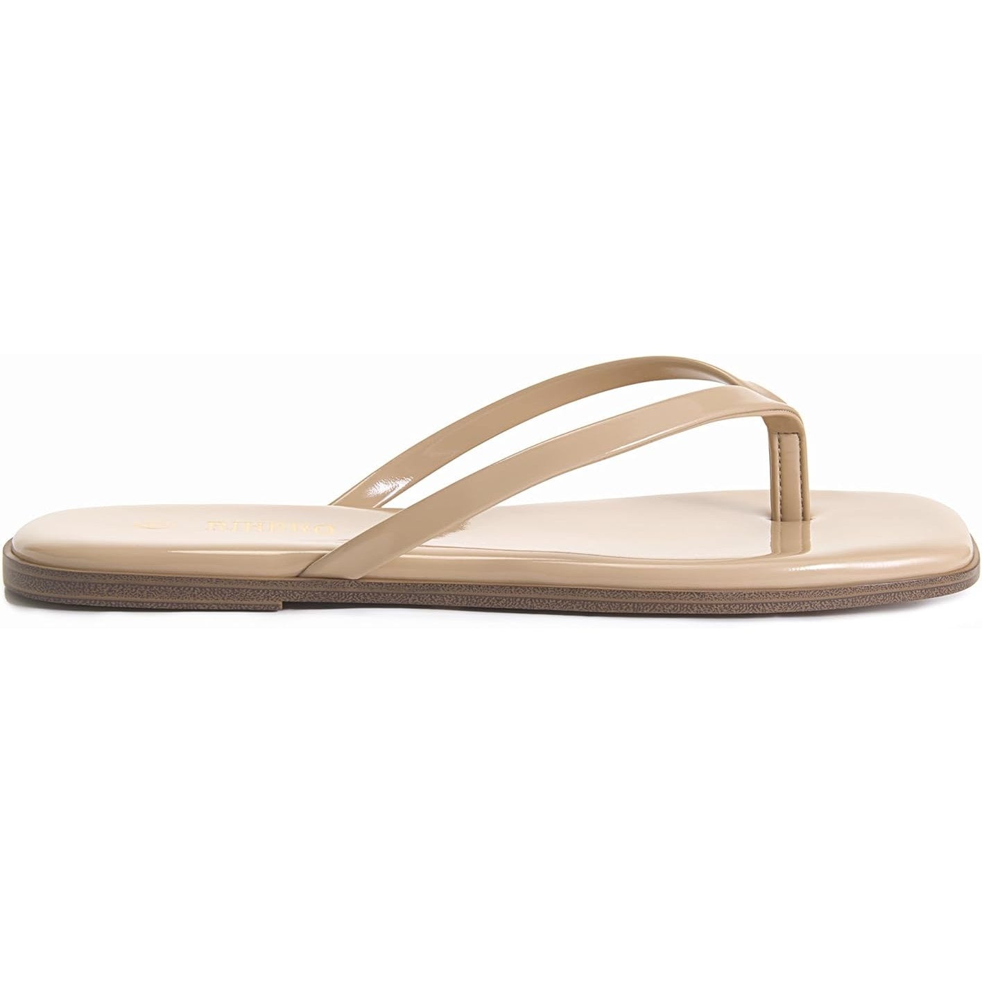 New Rihero Womens Size 7.5 Tan Low Heel Slide On Flip Flops Sandals Shoes