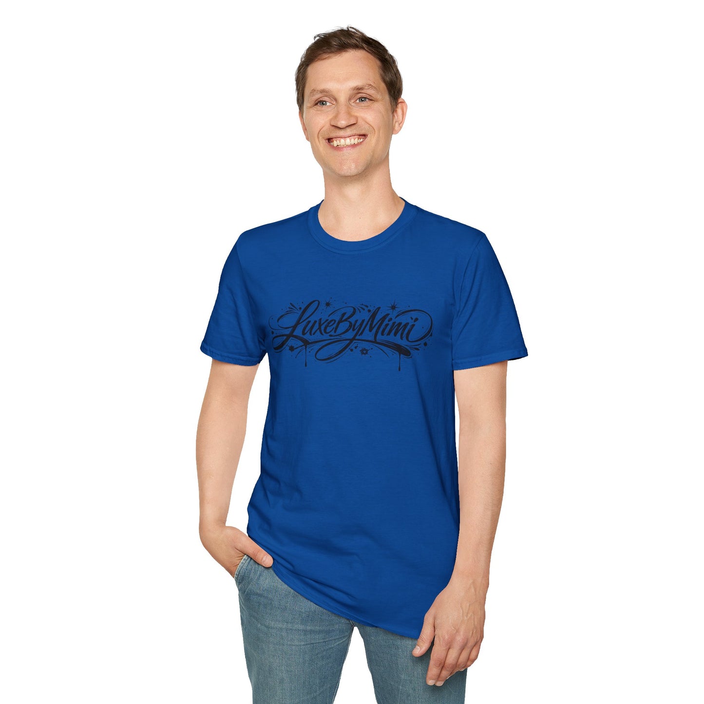 LuxeByMimi Script Tee — Elegant Calligraphy Logo T-Shirt