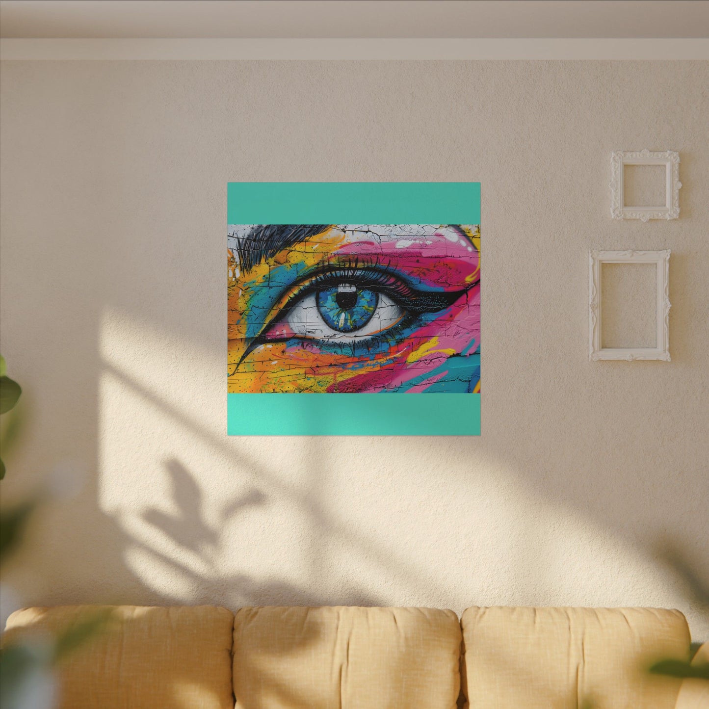 Colorful Eye Street Art Matte Canvas Print