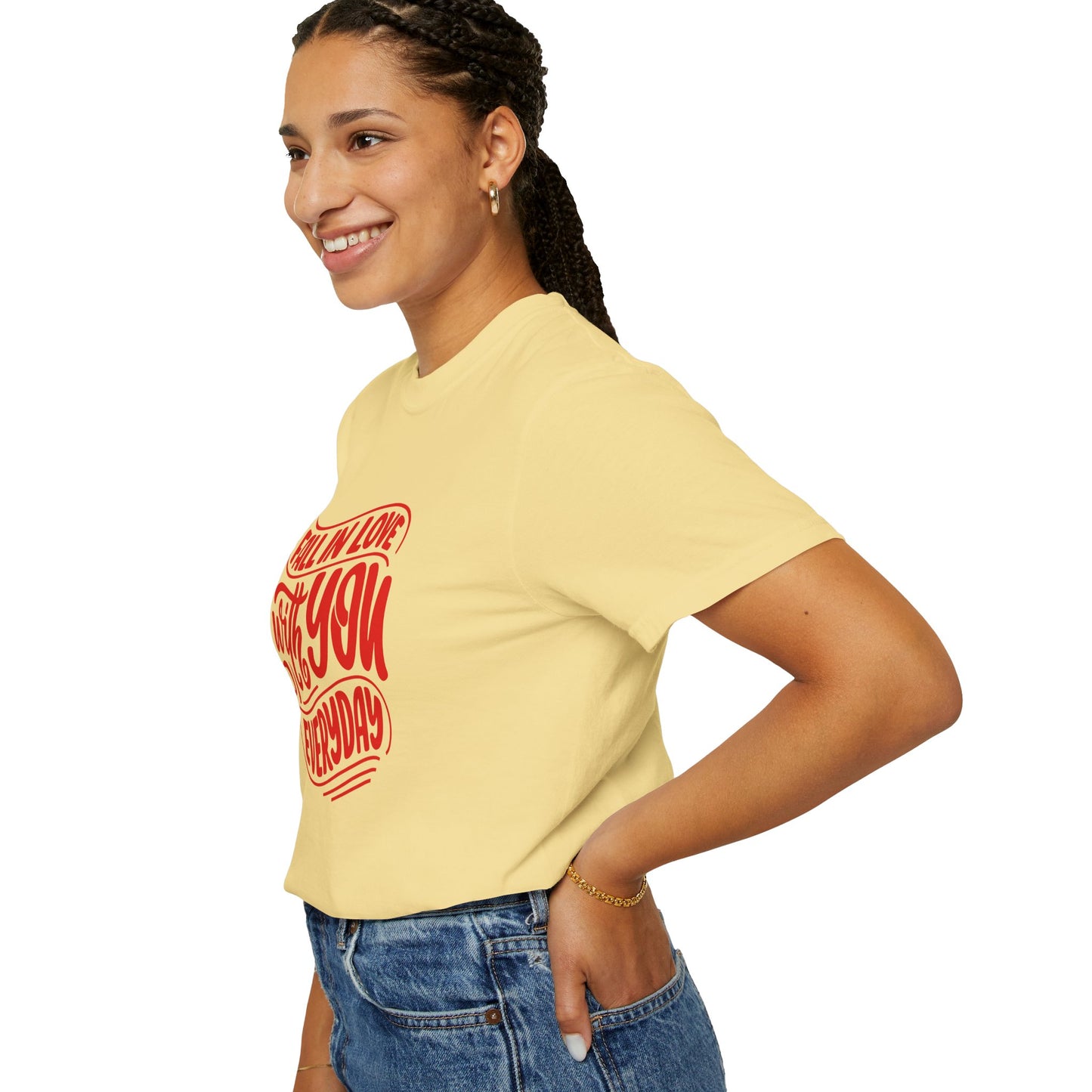 Fall in Love with YOU Quote T-shirt for Couples, Valentine's Day, Gifts for Him/Her, Casual Everyday Wear, Comfortable Unisex Tee