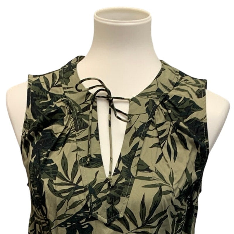 Old Navy Womens Small Lightweight Forest Leaf Camo Fern Sleeveless Sheath Dress