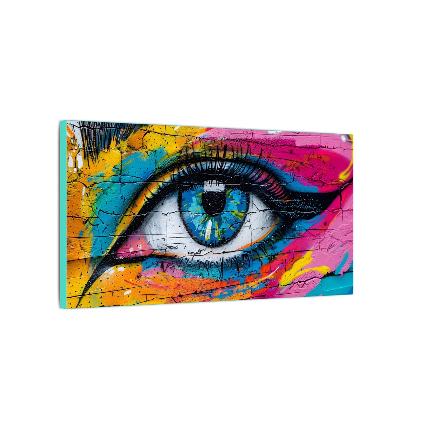 Colorful Eye Street Art Matte Canvas Print