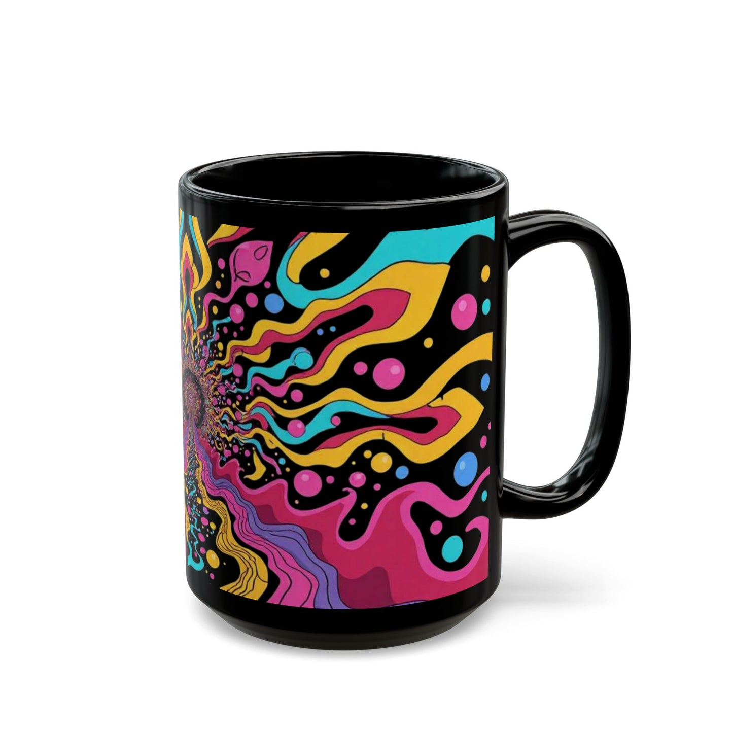 Psychedelic Coffee Mug, Colorful Mug for Coffee Lovers, Boho Gift, Unique Tea Cup, Artistic Drinkware