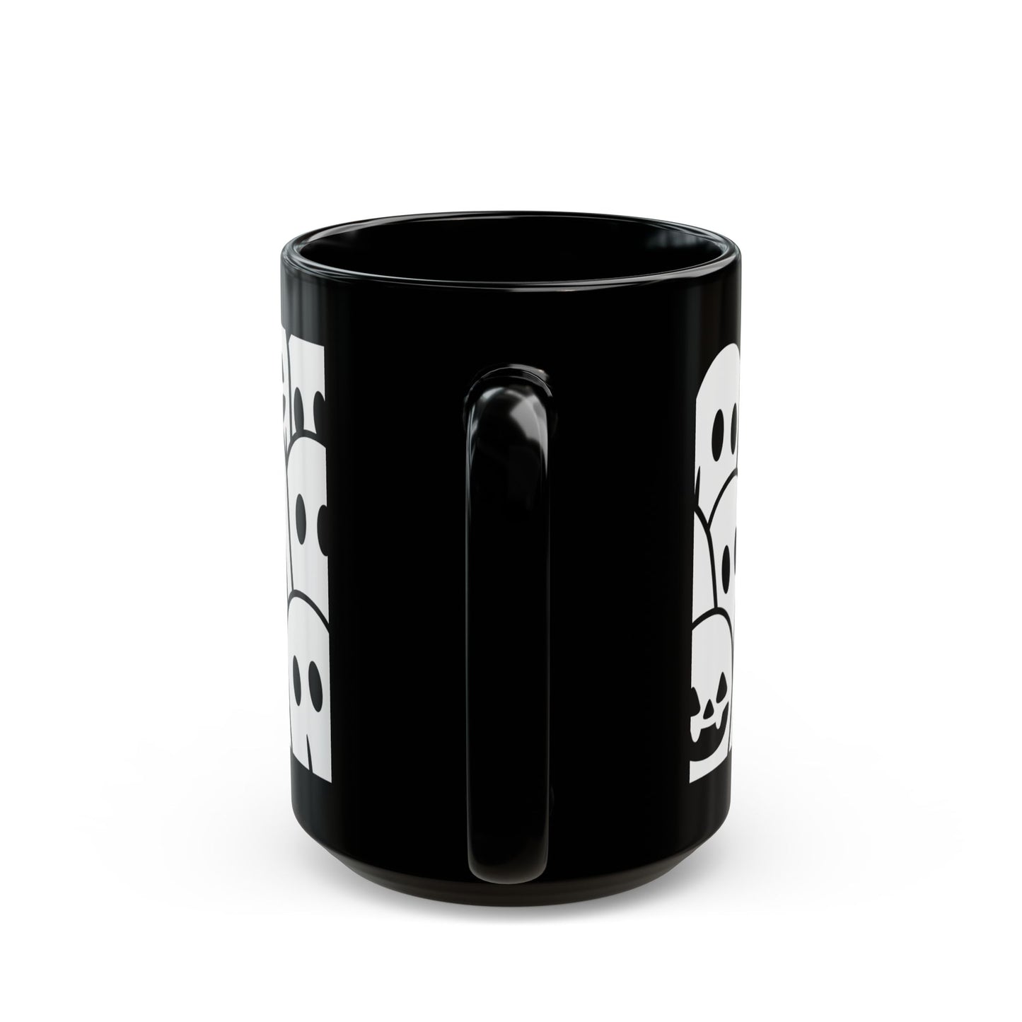 Halloween Ghosts Black Mug - Spooky Coffee Cup, Cute Mug for Halloween, Ghost Lovers, Unique Gift, 11oz & 15oz options