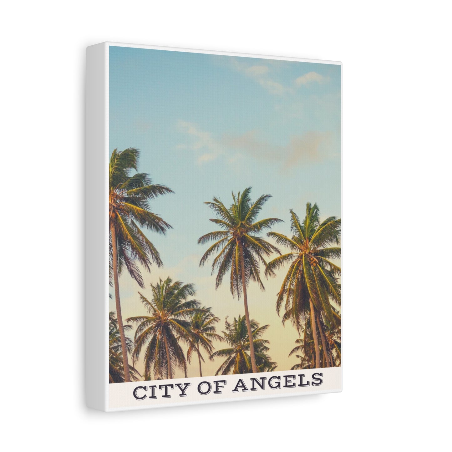 Tropical Palm Tree Canvas Print, City of Angeles Tropical Wall Art, Los Angeles Beach Decor, California Nature Photography, Home Decoration, Gift for Beach Lovers