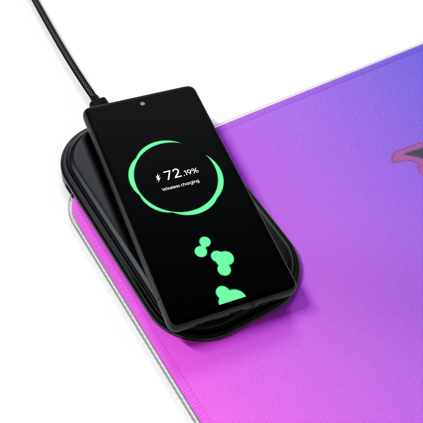 LED Wireless Charging Gaming Mouse Pad - 'EDM Festie Gear' RGB Desk Mat for Ravers