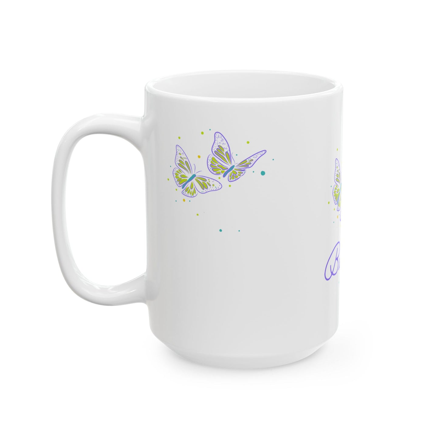 Butterfly Kisses Ceramic Mug | Butterfly Lover Gift, Cute Tea Cup, Nature Decor, Butterfly Enthusiast, Mother's Day Gift, Eco-Friendly