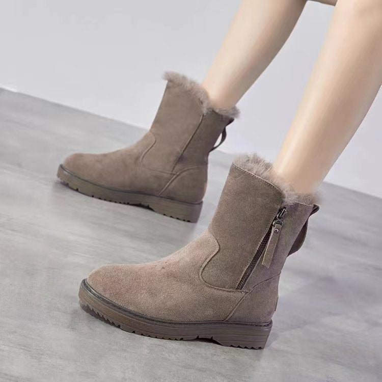 Cold resistant and warm snow boots with thickened fleece for women