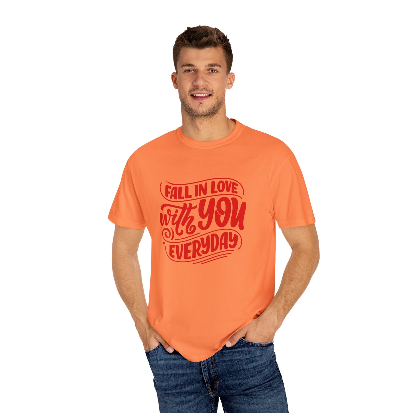 Fall in Love with YOU Quote T-shirt for Couples, Valentine's Day, Gifts for Him/Her, Casual Everyday Wear, Comfortable Unisex Tee