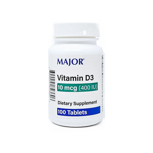 Major 10 Mcg Vitamin D3 100 Tablets