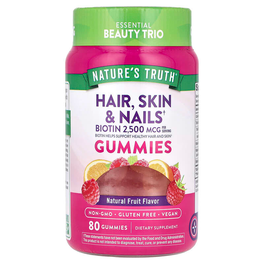 Nature's Truth Hair Skin & Nails Gummies  Fruit 89 Ct
