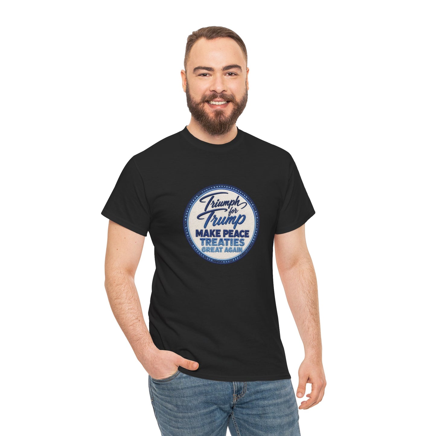 "Make Peace Treaties Great Again" Embroidery Badge Pattern T-Shirt - MADE TO ORDER ✨ CUSTOMIZABLE WITHIN REASON