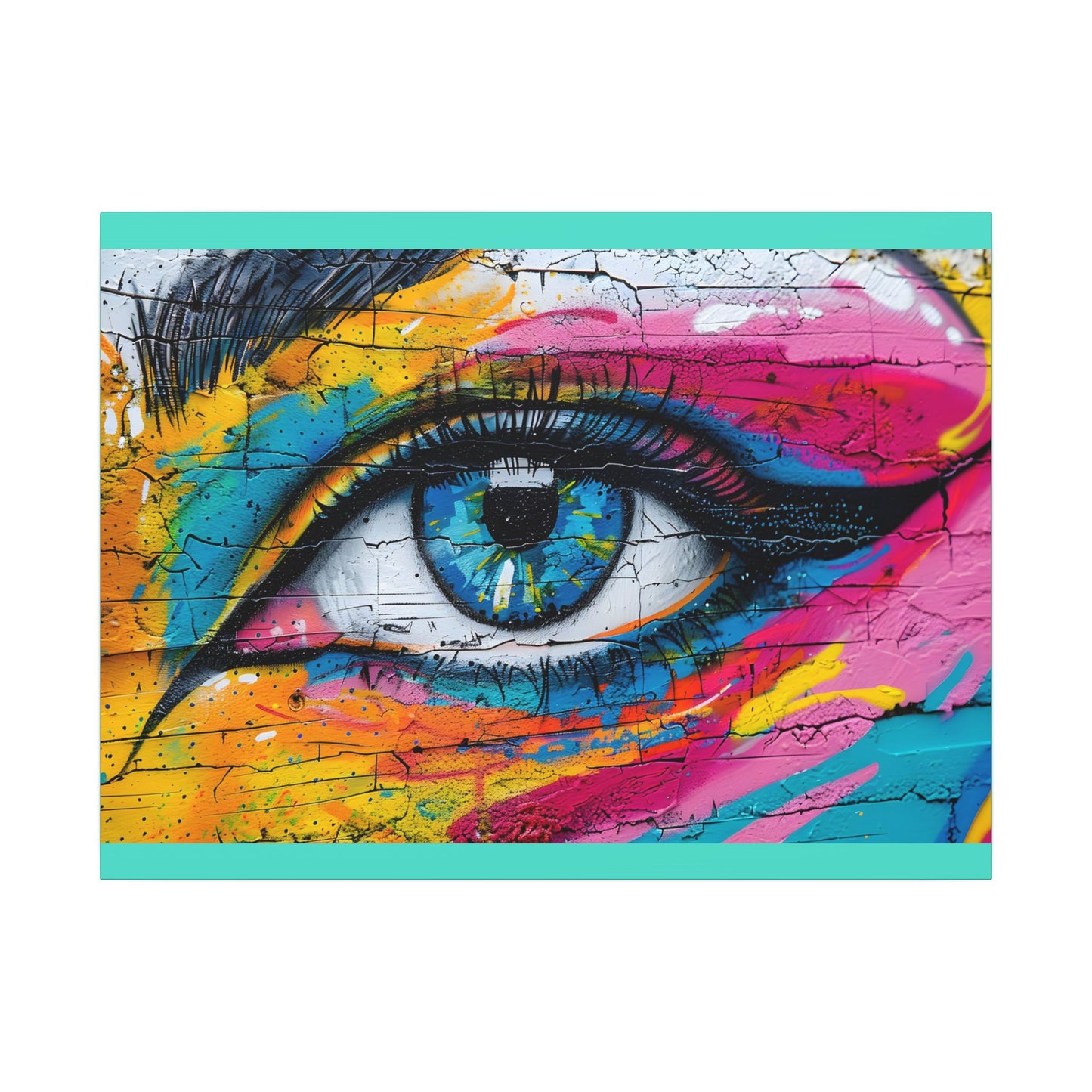 Colorful Eye Street Art Matte Canvas Print
