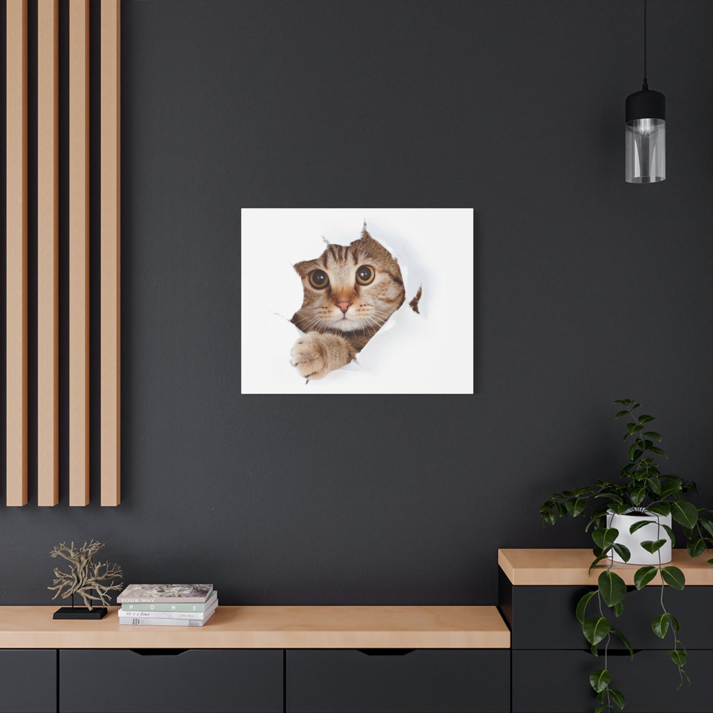 Whimsical Cat Canvas Art, Playful Decor for Cat Lovers, Home Wall Art, Pet-Themed Gift, Cute Cat Wall Art, Cat Lover's Decoration