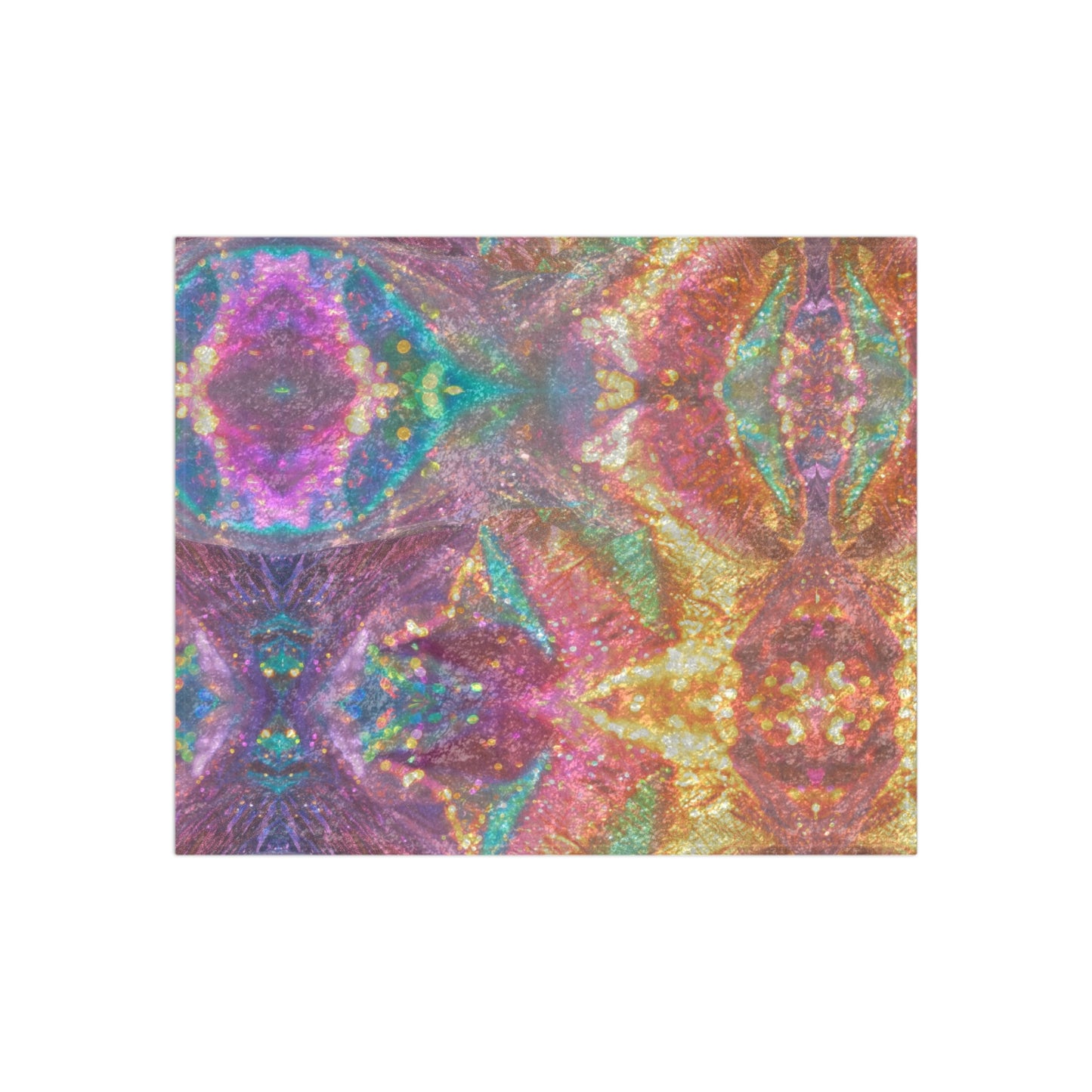 Multicolor Crushed Velvet Geometric Blanket — Luxurious Soft Throw