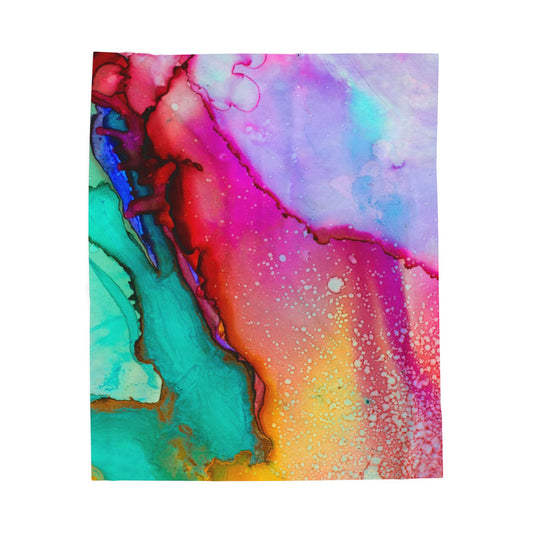 Colorful Velvet Plush Blanket, Cozy Home Decor, Vibrant Bedspread, Ideal Gift for Relaxation, Throw Blanket for All Seasons