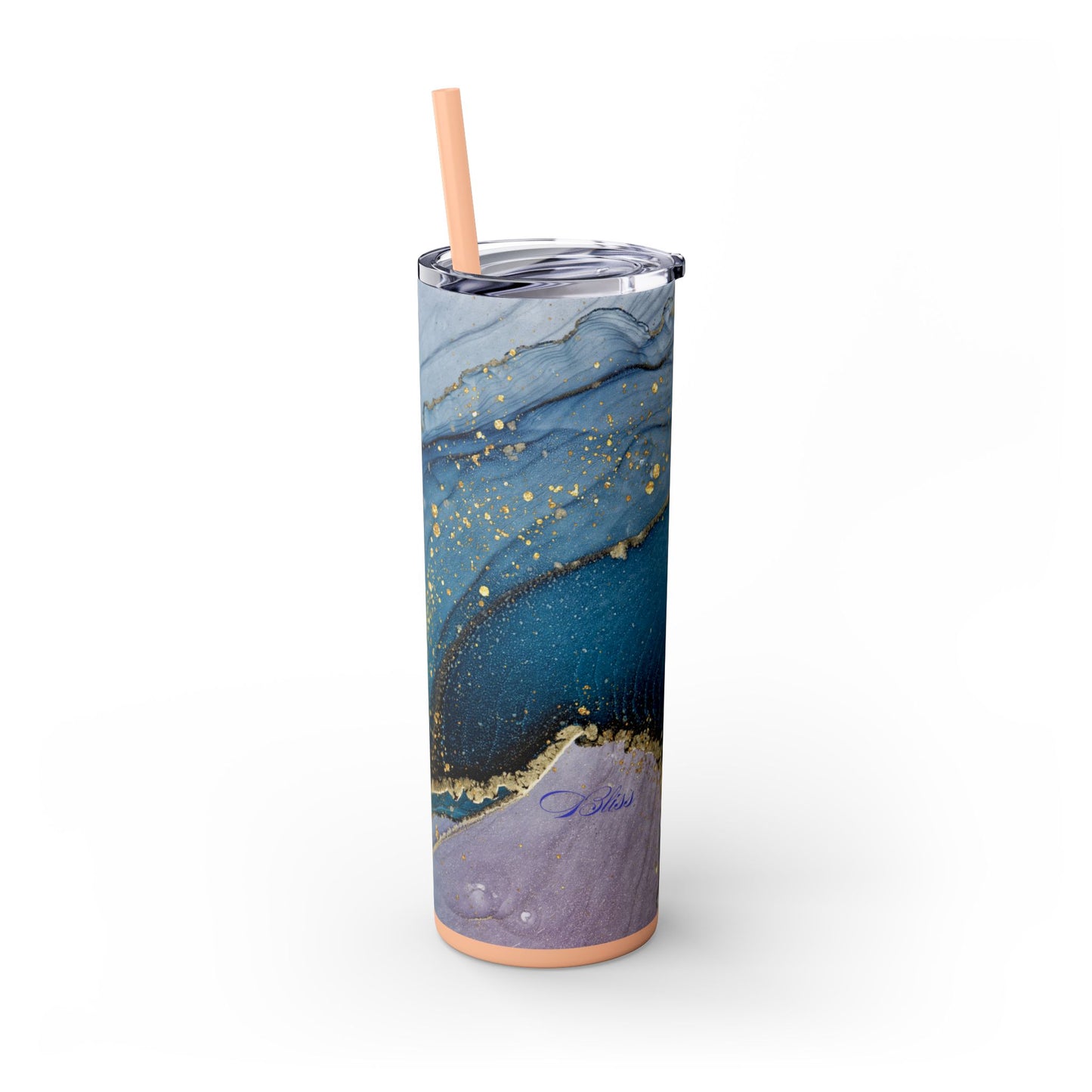 Elegant Blue Marble Skinny Tumbler, 20oz - Stylish Drinkware for Daily Use, Gifts, Celebrations, Eco-Friendly, Travel Mug
