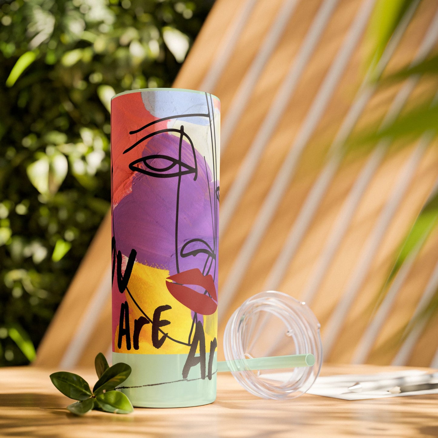 Artistic Skinny Tumbler with Straw, 20oz | Inspirational Drinkware, Colorful Water Bottle, Unique Gift Idea, Motivational Mug, [...]