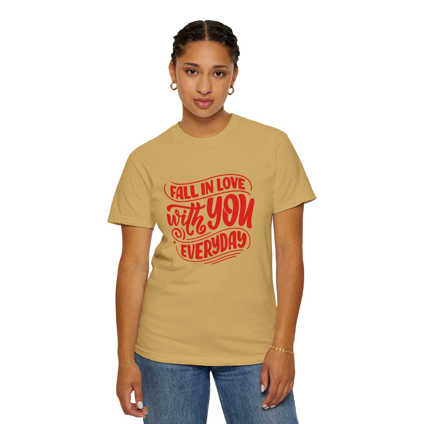 Fall in Love with YOU Quote T-shirt for Couples, Valentine's Day, Gifts for Him/Her, Casual Everyday Wear, Comfortable Unisex Tee