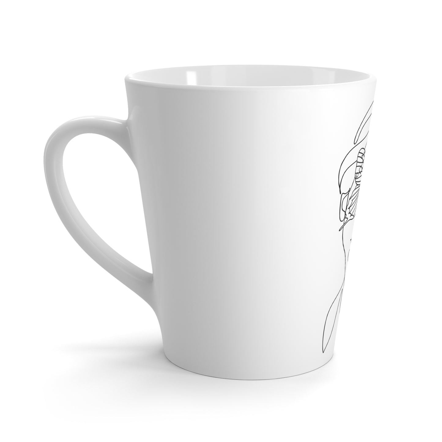 Butterfly Woman Latte Mug, Coffee Cup, Gift for Her, Contemporary Decor, Art Lover's Mug, Unique Kitchenware