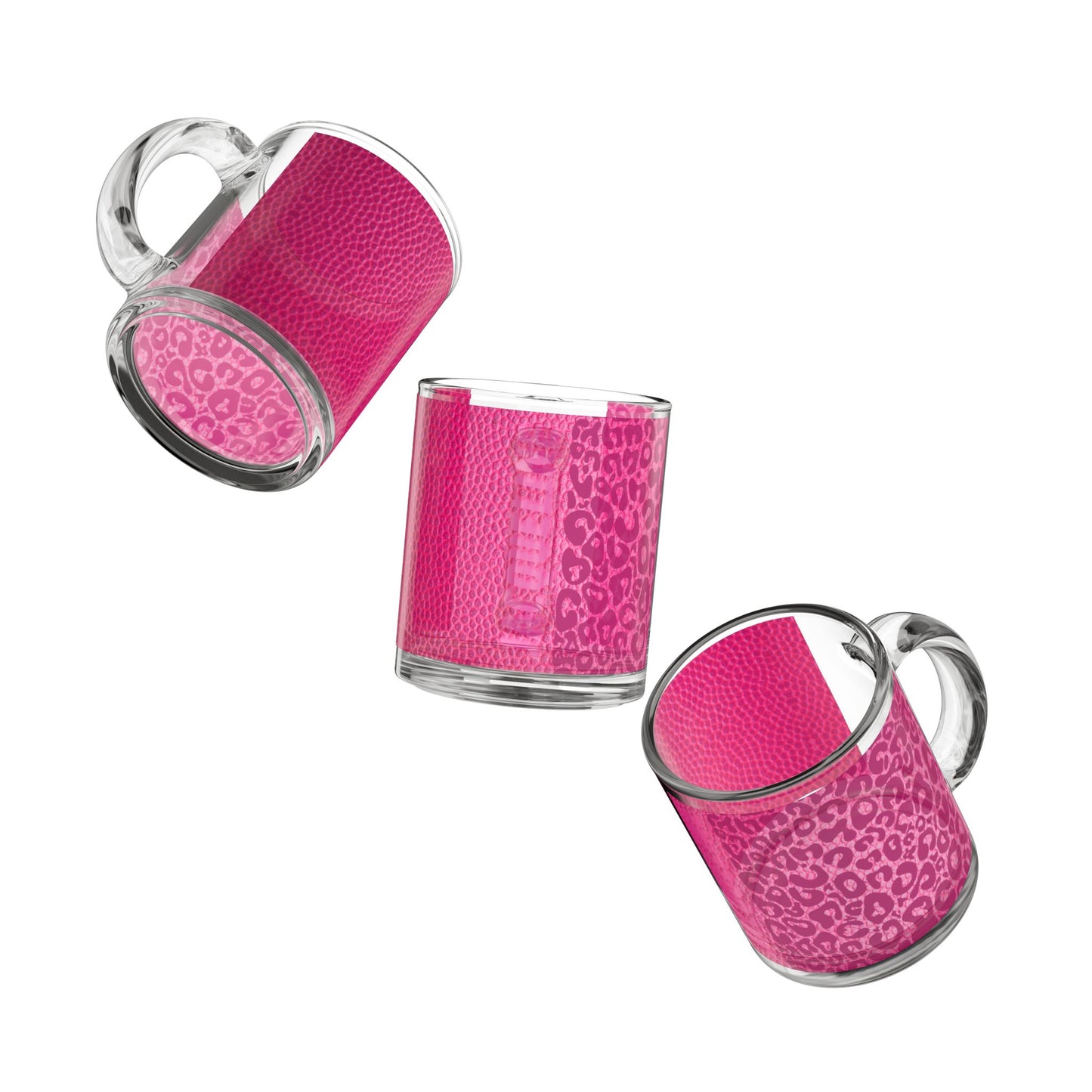 Custom Name Pink Leopard Print Glass Mug 10oz