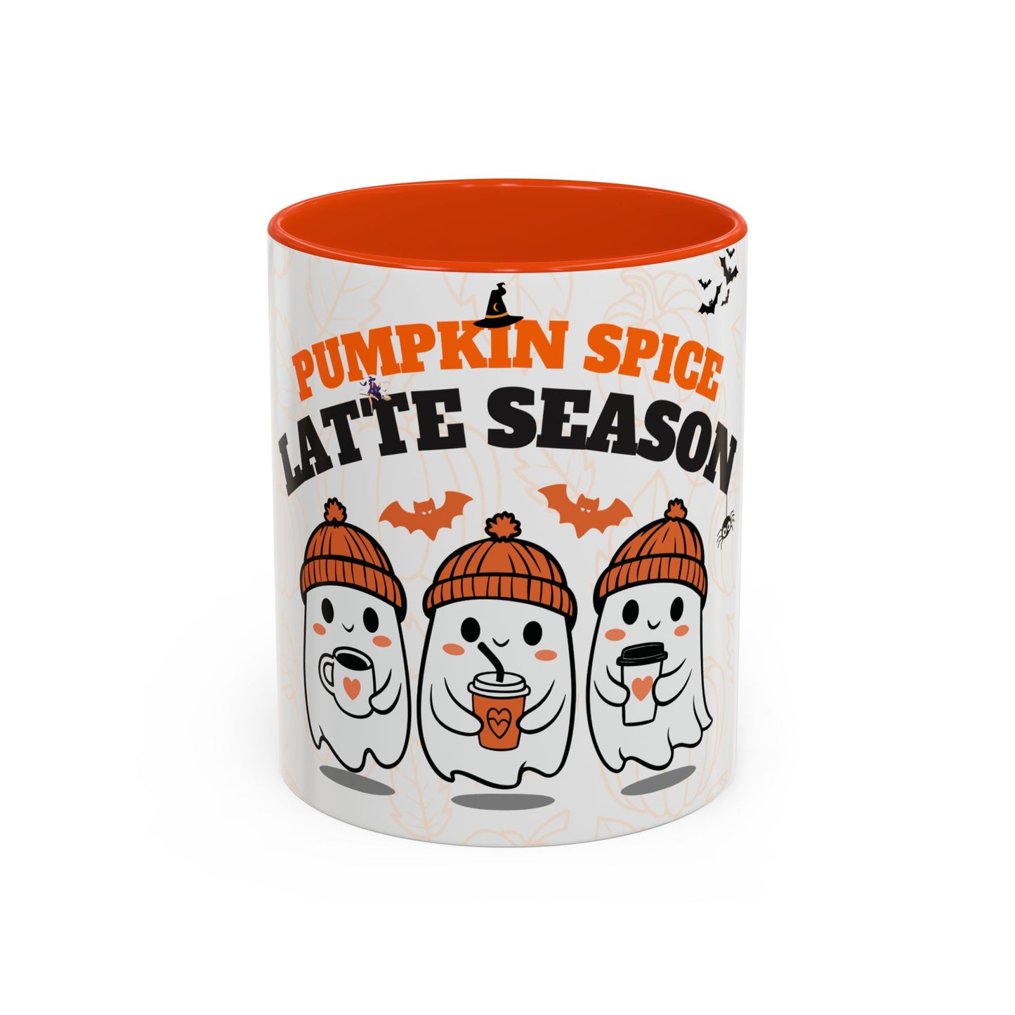 Colorful Pumpkin Spice Ghost Mugs | Cute Fall Coffee Cups, Halloween Gift, Seasonal Drinkware, Cozy Vibe, Latte Lovers