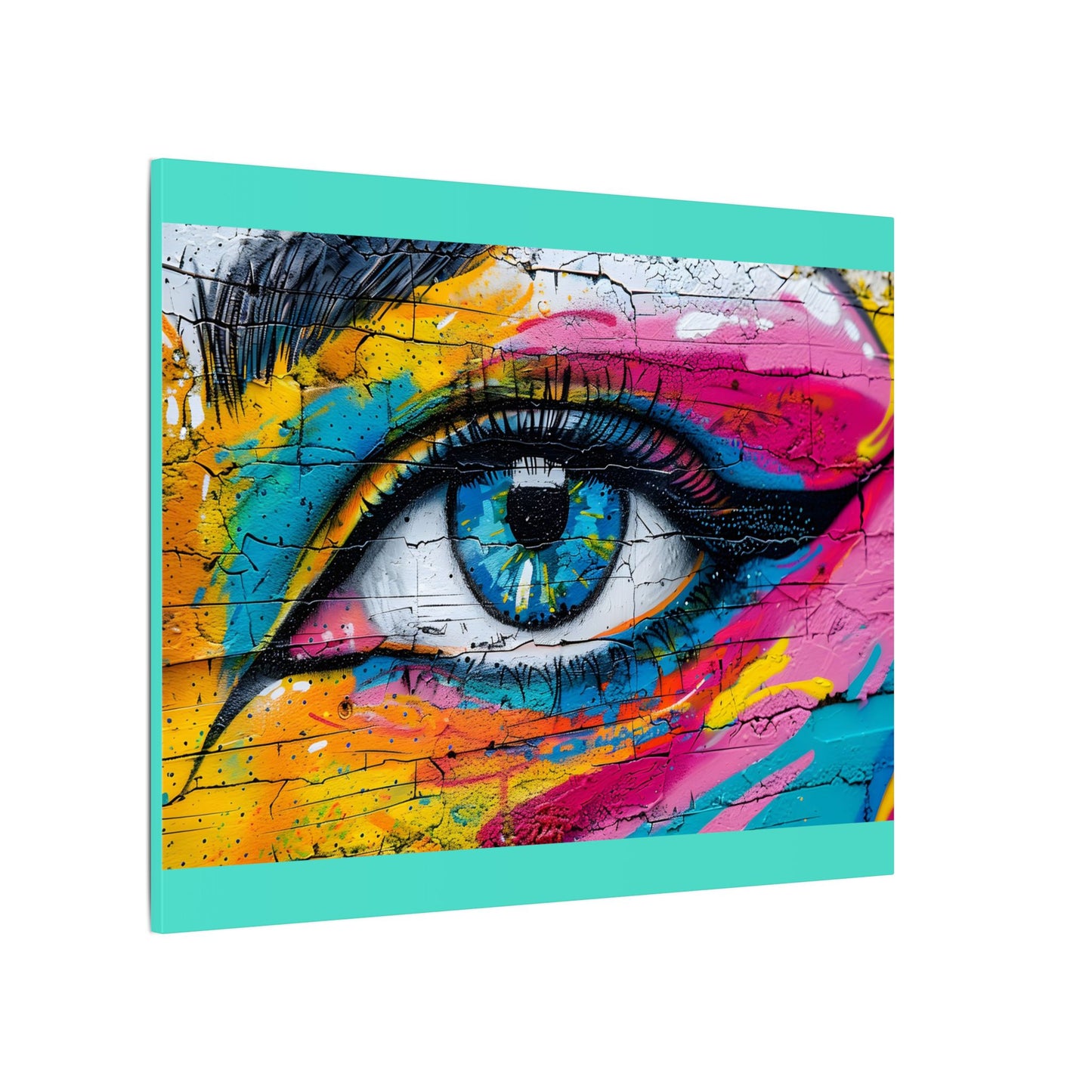 Colorful Eye Street Art Matte Canvas Print