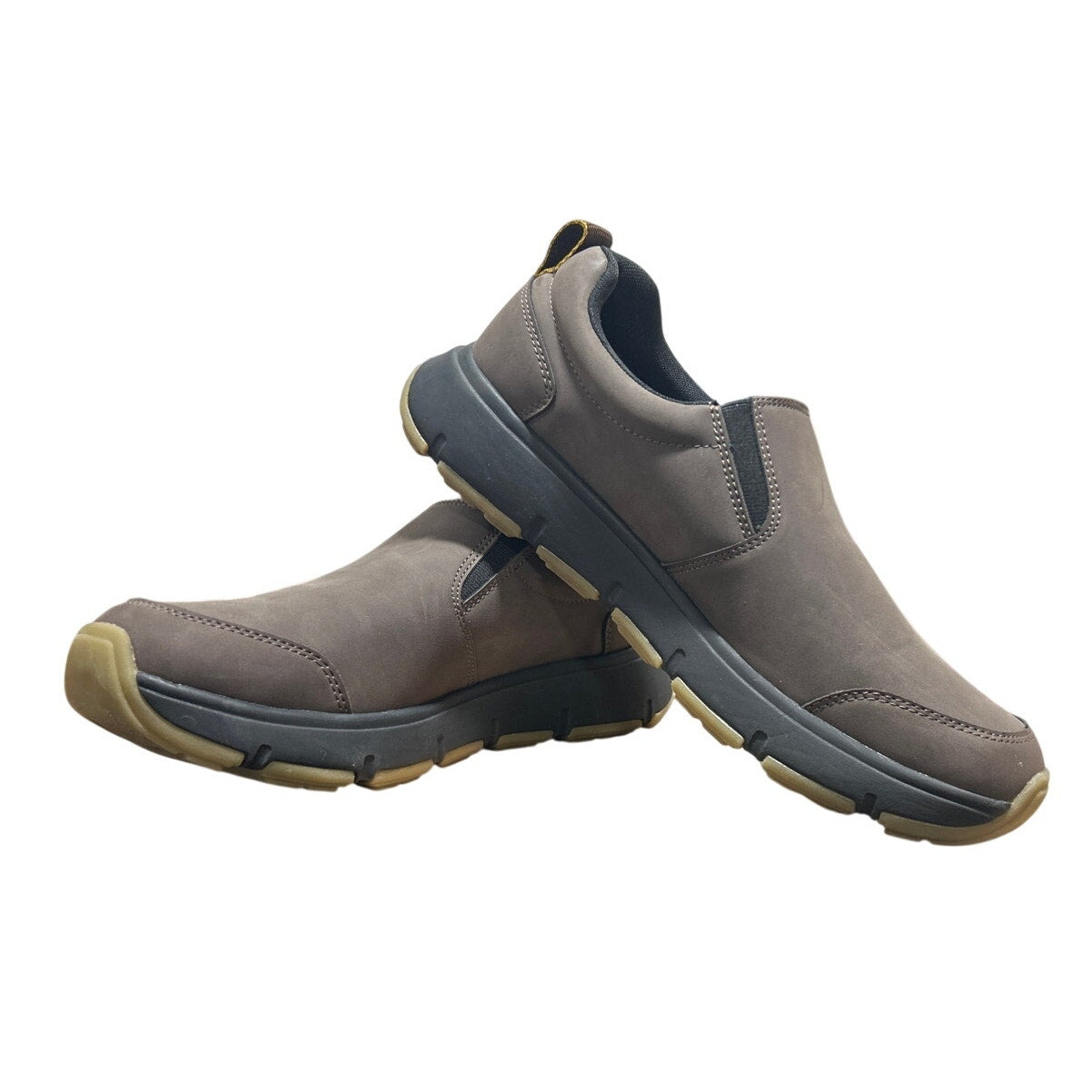 Gerry Mens Size 10.5 Brown Faux Leather Slide On Moc II Comfort Sneakers Shoes